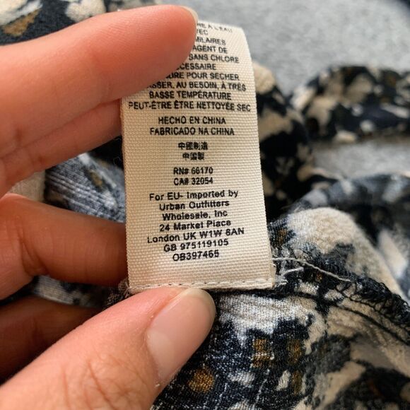 Free People Romper Women XS Extra Small All Right Raven Floral Ruffles Faux Wrap - Picture 8 of 13